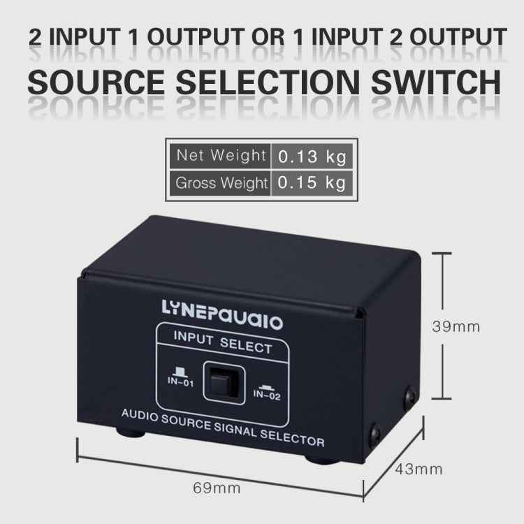 B101 2 In 1 Out (1 In 2 Out) Audio Source Signal Selection Switcher Computer Speaker  RCA Lossless Audio Source Switcher