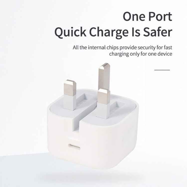 A2344 20W PD 3.0 Type-C / USB-C Folding Travel Charger + USB-C / Type-C to Type-C Fast Charging Data Cable Set, UK Plug, Length: 2m