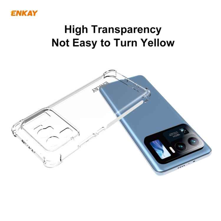 For Xiaomi Mi 11 Ultra Hat-Prince ENKAY Clear TPU Shockproof Case Soft Anti-slip Cover + 3D Full Screen PET Curved Hot Bending HD Screen Protector Soft Film Support Fingerprint Unlock