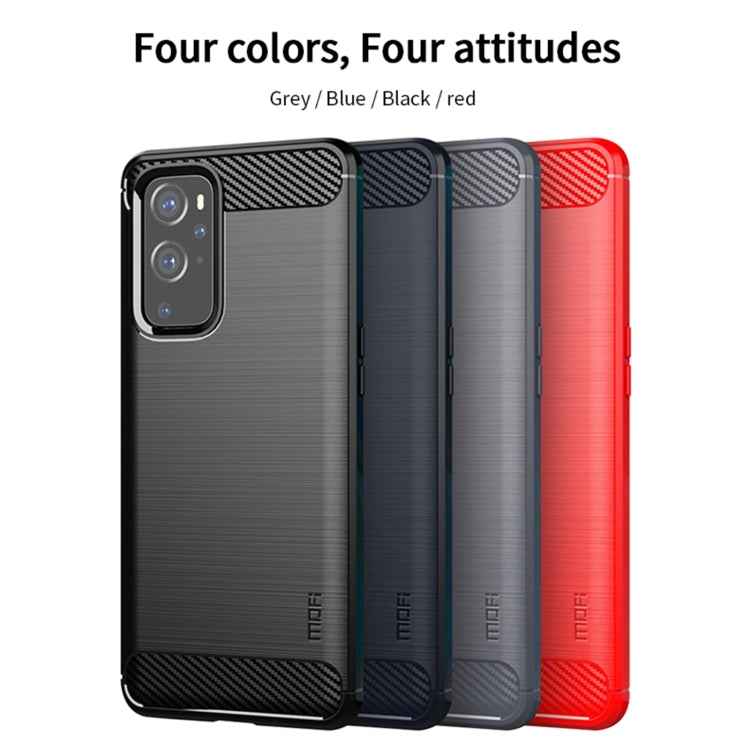 For OnePlus 9 MOFI Gentleness Series Brushed Texture Carbon Fiber Soft TPU Case
