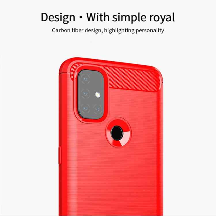 For OnePlus Nord N10 5G MOFI Gentleness Series Brushed Texture Carbon Fiber Soft TPU Case