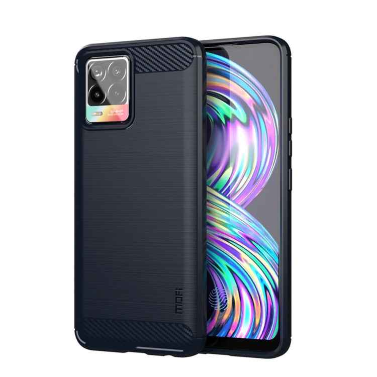 For OPPO Realme 8 / 8 Pro MOFI Gentleness Series Brushed Texture Carbon Fiber Soft TPU Case(Black)