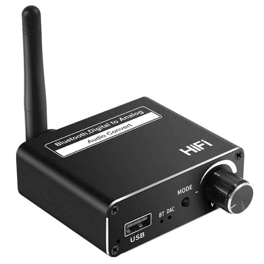 D18 Bluetooth Digital Audio Receiver with 3.5MM Jack to Analog Converter USB Player Adapter