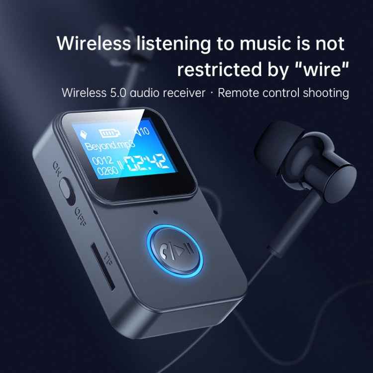 C33 Bluetooth 5.0 Audio Receiver Transmitter Portable MP3 Player with LCD Display Support Remote Control Camera