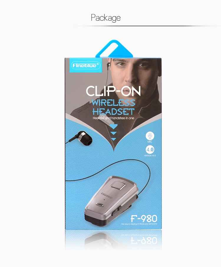 F980 CSR4.1 Retractable Cable Caller Vibration Reminder Anti-theft Bluetooth Headset