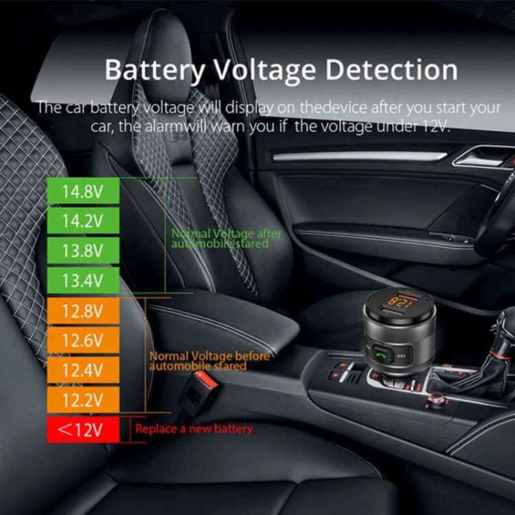 C57 QC3.0 Wireless FM Transmitter Fast Car Charger Bluetooth 5.0 Hands-free Car Modulator USB Flash Memory MP3 Player