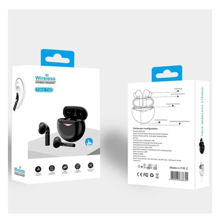 T&G T50 Sport TWS Bluetooth Earphone HIFI Noise Canceling Handfree Earbuds with Microphone