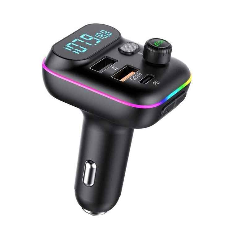 T70 Car MP3 Player FM Transmitter with Bluetooth USB Car Mobile Charger QC3.0 Quick Charge U Disk Music Player FM Modulator