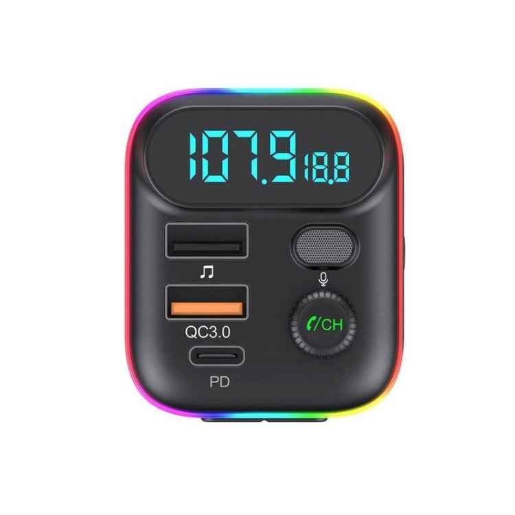 T70 Car MP3 Player FM Transmitter with Bluetooth USB Car Mobile Charger QC3.0 Quick Charge U Disk Music Player FM Modulator