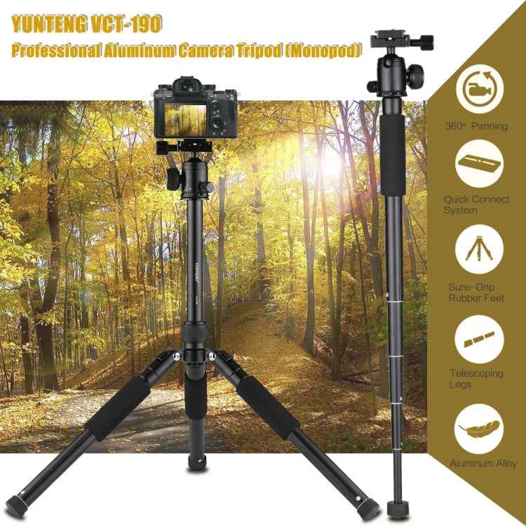 VCT-190 Aluminum Tripod Mount Monopod with Ball Head
