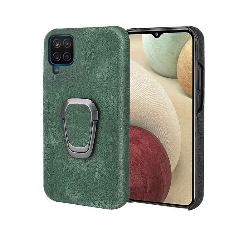 Ring Holder PU Phone Case For Samsung Galaxy A12