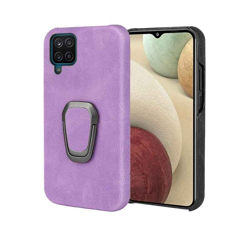 Ring Holder PU Phone Case For Samsung Galaxy A12