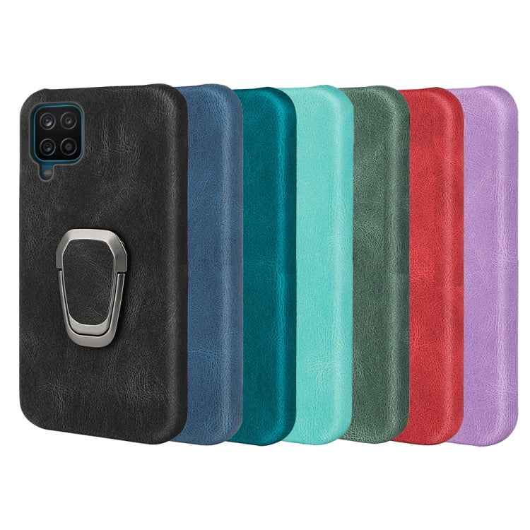 Ring Holder PU Phone Case For Samsung Galaxy A12