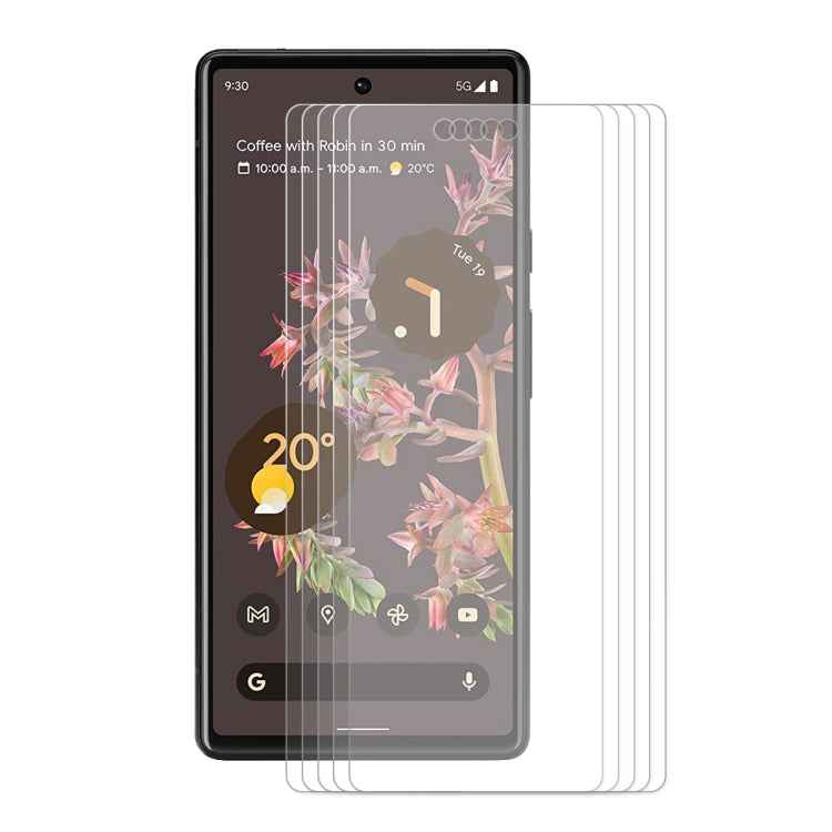 5 PCS For Google Pixel 6 ENKAY Hat-Prince 0.26mm 9H 2.5D Curved Edge Tempered Glass Screen Film
