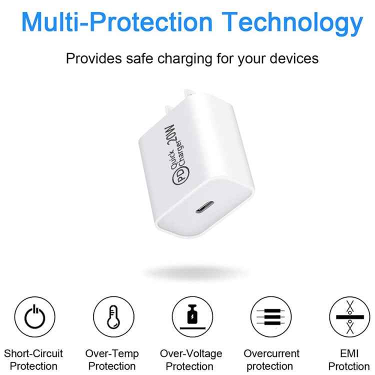 AU-20W PD USB-C / Type-C Travel Charger for Mobile Phone, AU Plug