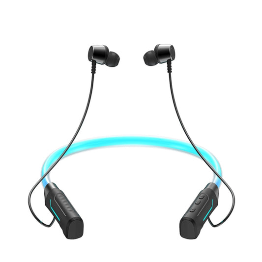 JG4 Flashing LED Neck-mounted Stereo Bluetooth Wireless Earphone