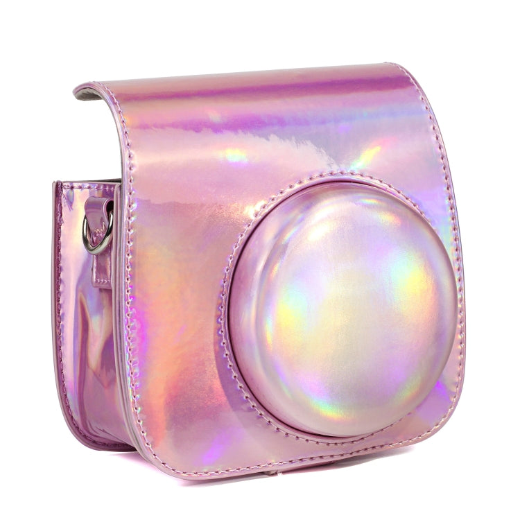 Aurora Oil Paint Full Body Camera PU Leather Case Bag with Strap for FUJIFILM instax mini 9 / mini 8+ / mini 8