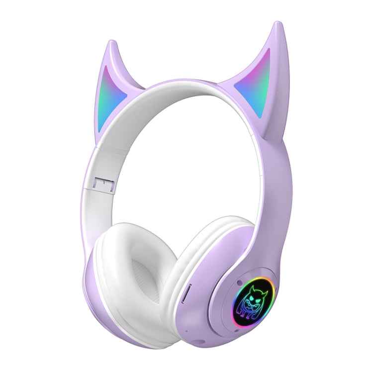 STN25 Devil Ear Headphones For Children with Mic Wireless Headphones Glowing Light Music Christmas Gifts with box
