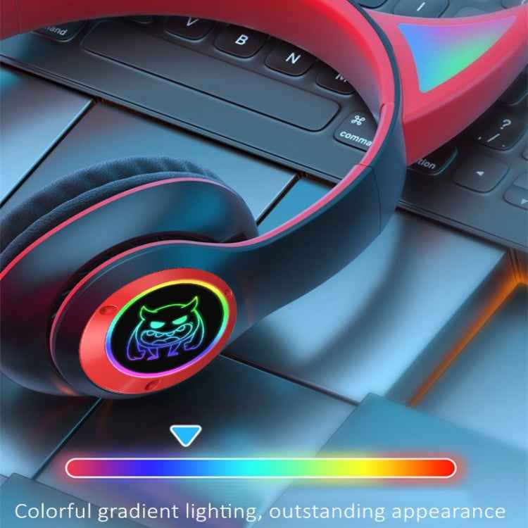 STN25 Devil Ear Headphones For Children with Mic Wireless Headphones Glowing Light Music Christmas Gifts with box
