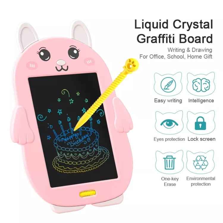 HYD-8511 Cartoon KIds LCD ABS Graffiti Drawing Colorful Hands Writing Board, Rabbit