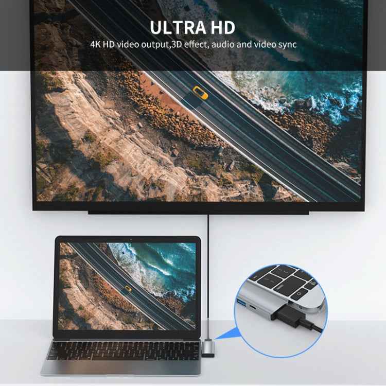 ENKAY Hat-Prince 5 in 2 Hub Type-C to 4K HDMI / USB 3.0 Docking Station Adapter for MacBook