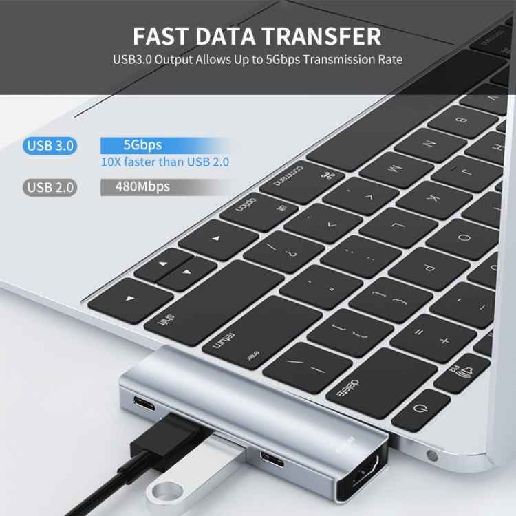 ENKAY Hat-Prince 5 in 2 Hub Type-C to 4K HDMI / USB 3.0 Docking Station Adapter for MacBook