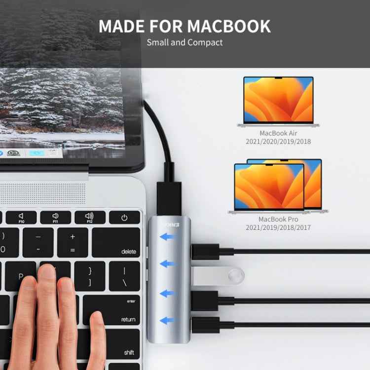 ENKAY Hat-Prince 5 in 2 Hub Type-C to 4K HDMI / USB 3.0 Docking Station Adapter for MacBook