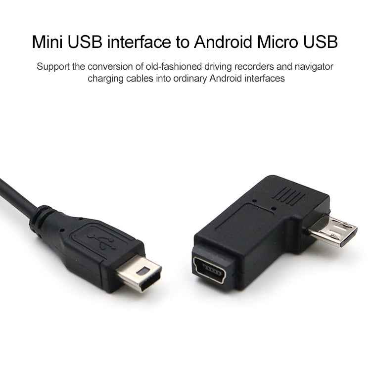 90 Degree Mini USB Female to Micro USB Male Adapter
