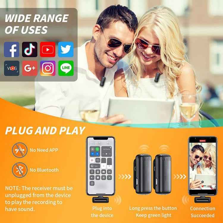 2 Pack Wireless Lavalier Microphones with Charging Case