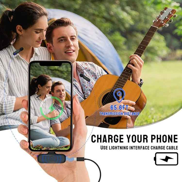 2 Pack Wireless Lavalier Microphone Wireless Noise Reduction Microphone with Charging Case