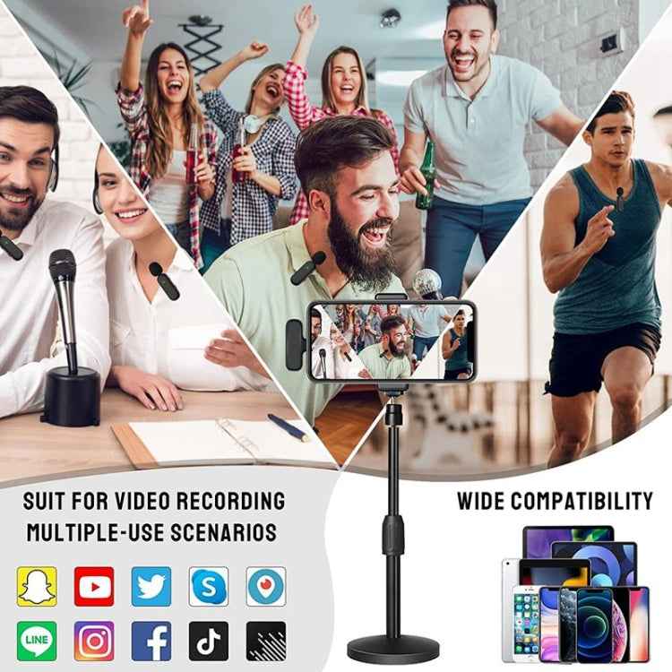 2 Pack Wireless Lavalier Microphone Wireless Noise Reduction Microphone with Charging Case