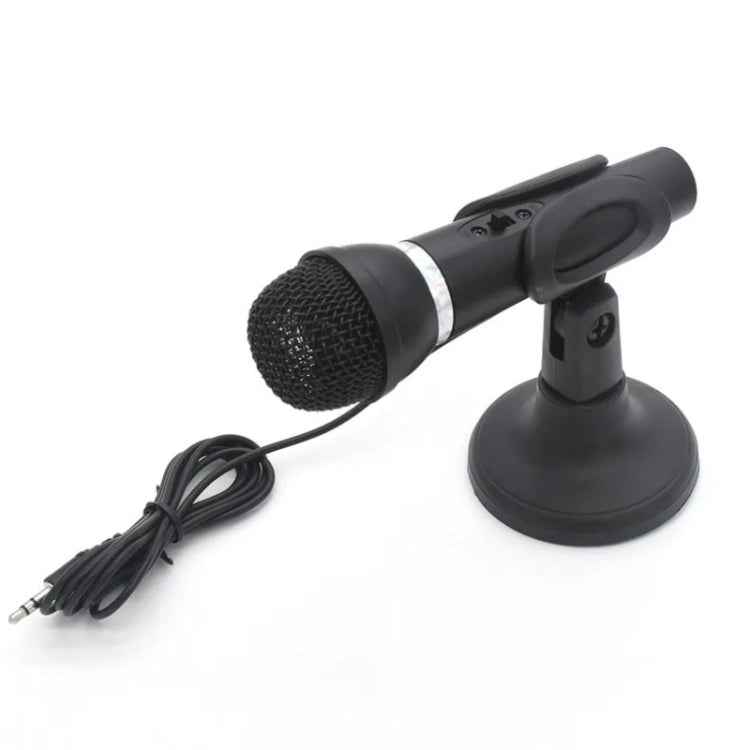 K-307 3.5mm Home Stereo MIC Computer Desktop Chatting Gaming Microphone with Stand