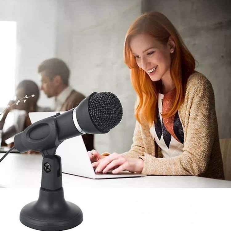 K-307 3.5mm Home Stereo MIC Computer Desktop Chatting Gaming Microphone with Stand