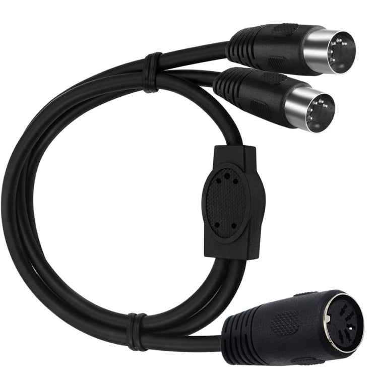 JUNSUNMAY MIDI 2 in 1 Din 5 Pin Male to Dual 2 Pin Female Cable Adapter, Cable Length: 50cm