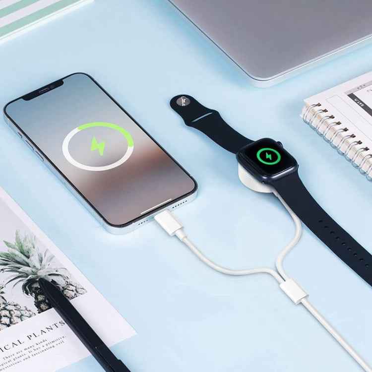 For Apple Watch Series & iPhone 2 in 1 USB Magnetic Charging Cable 1.2m