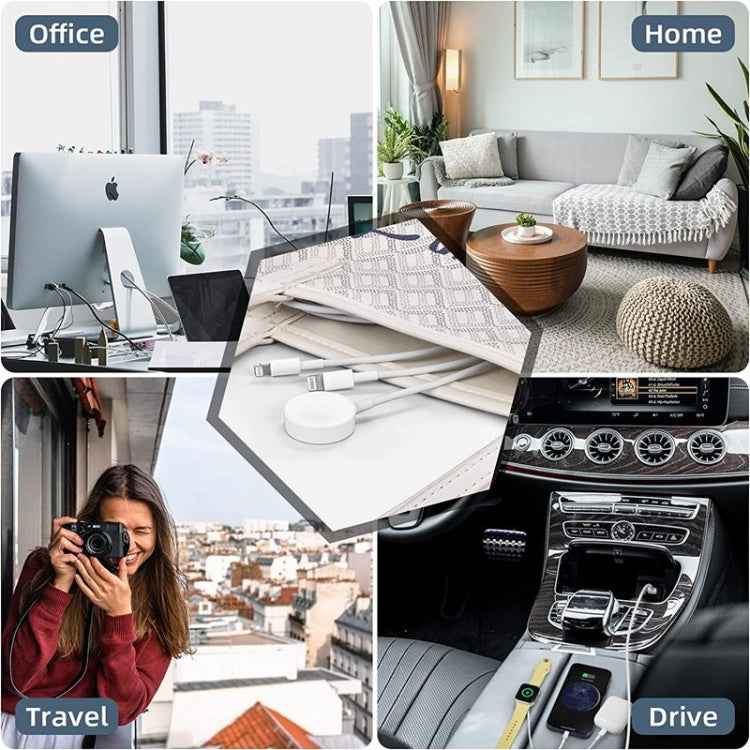 For Apple Watch Series & iPhone 3 in 1 USB Magnetic Charging Cable 4ft/1.2m