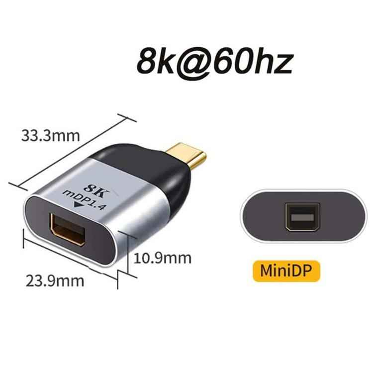 8K 60Hz Type-C to Mini Display Port Adapter for Tablet Phone Laptop
