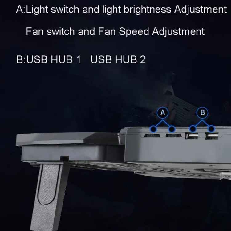 S400 Four Cooling Fans Foldable Adjustable Gaming Laptop Desktop Holder