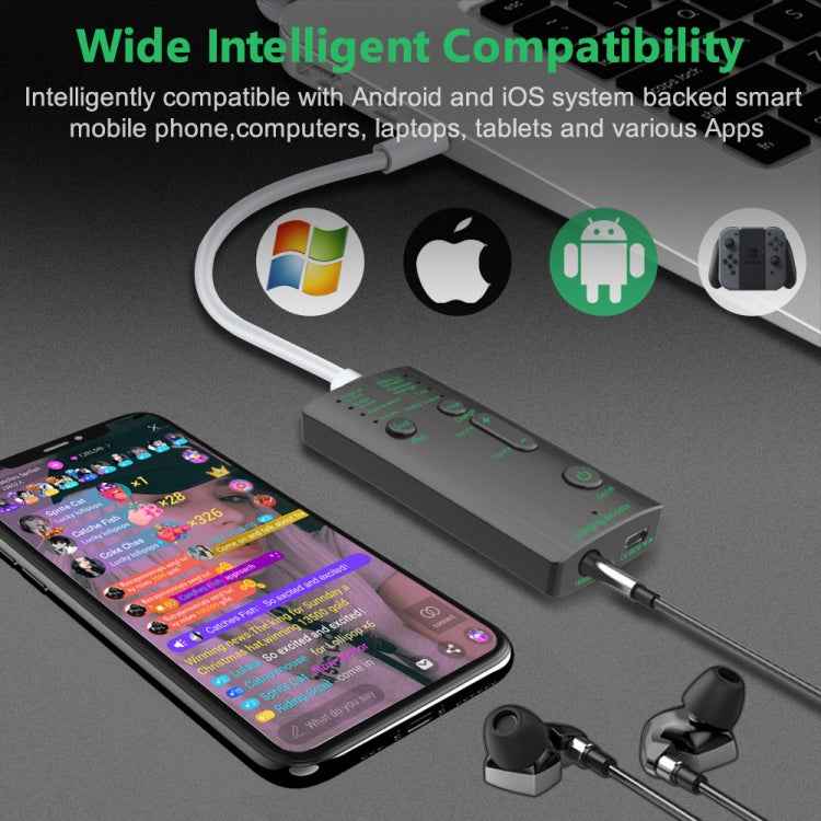 M1 Portable Mini Voice Changing Modulator with Adjustable Voice Functions & Phone Computer & Sound Card & Mic Tool