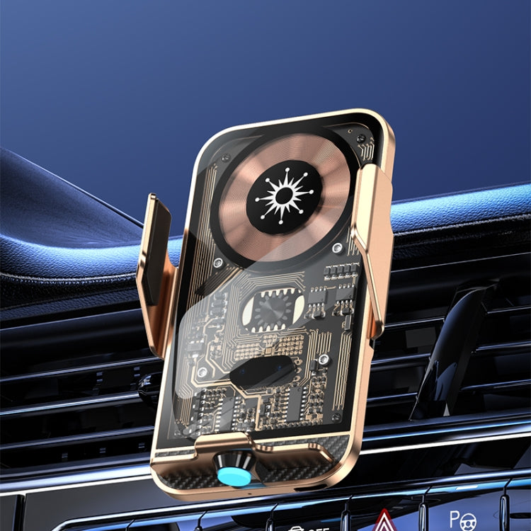 C11 Car 15W Automatically Open Transparent Type-C Wireless Charger Stand