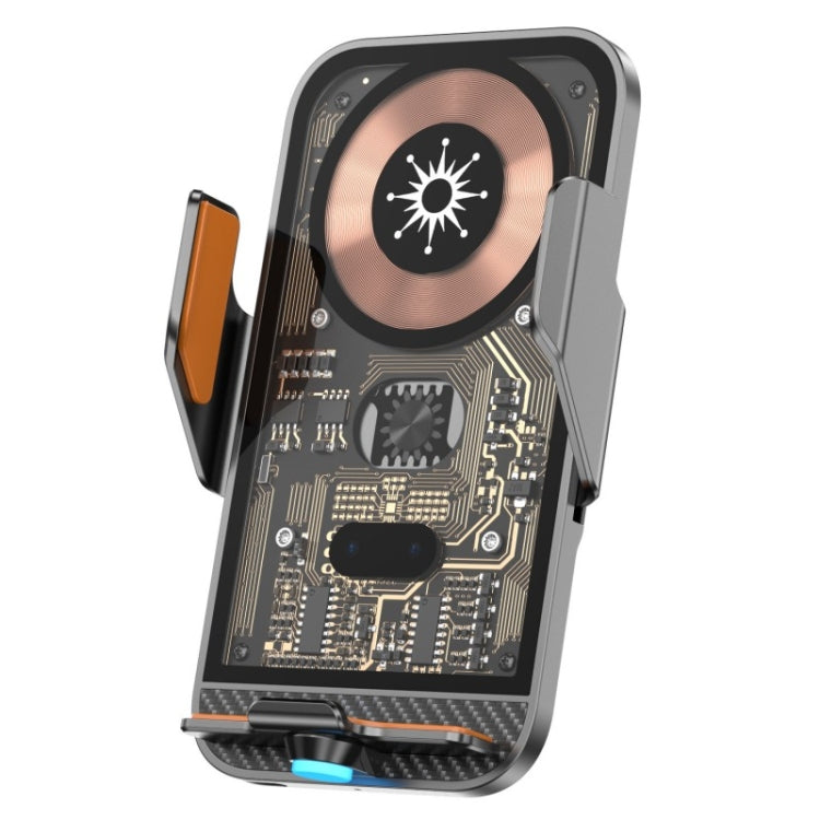 C11 Car 15W Automatically Open Transparent Type-C Wireless Charger Stand