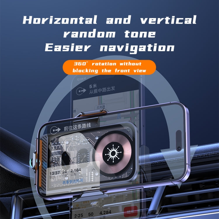 C11 Car 15W Automatically Open Transparent Type-C Wireless Charger Stand