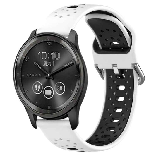 20mm Breathable Two-Color Silicone Watch Band, For GarminMove Trend, For Garmin Vivomove Sport, For Garmin Vivoactive3