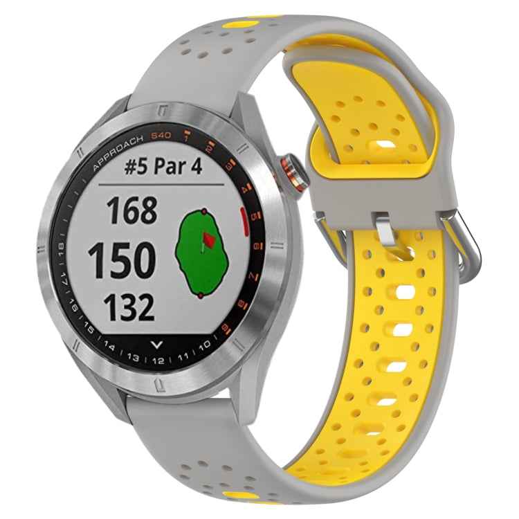 20mm Breathable Two-Color Silicone Watch Band, For Garmin Vivoactive3 Music, For Garmin Venu 2 Plus, For Garmin Approach S40