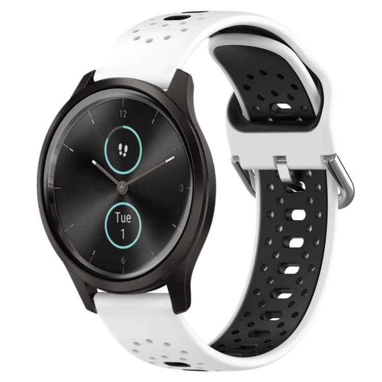 20mm Breathable Two-Color Silicone Watch Band, For Garmin Venu SQ, For Garmin VivoMove Style, For Garmin VivoMove Luxe