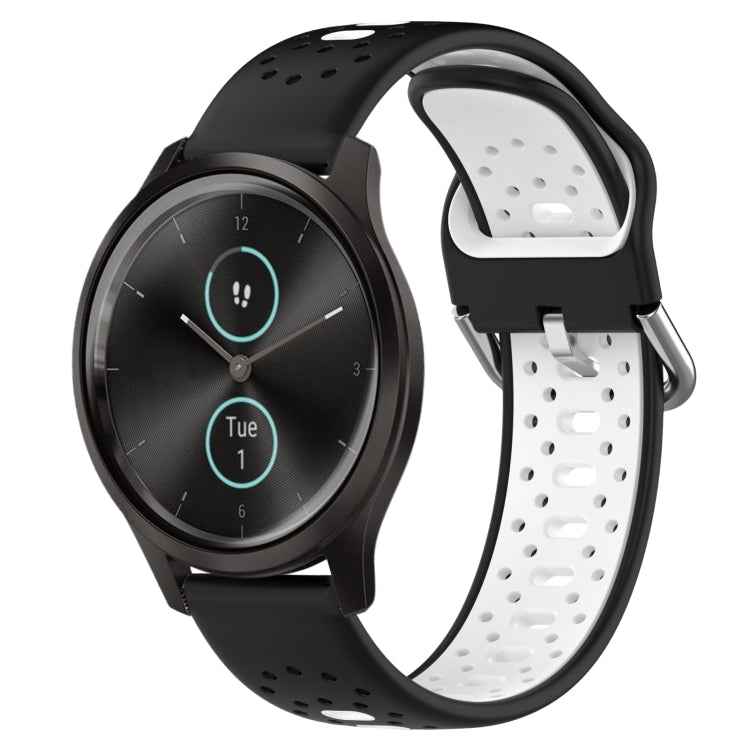 20mm Breathable Two-Color Silicone Watch Band, For Garmin Venu SQ, For Garmin VivoMove Style, For Garmin VivoMove Luxe