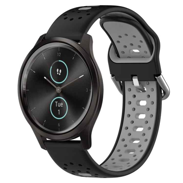 20mm Breathable Two-Color Silicone Watch Band, For Garmin Venu SQ, For Garmin VivoMove Style, For Garmin VivoMove Luxe