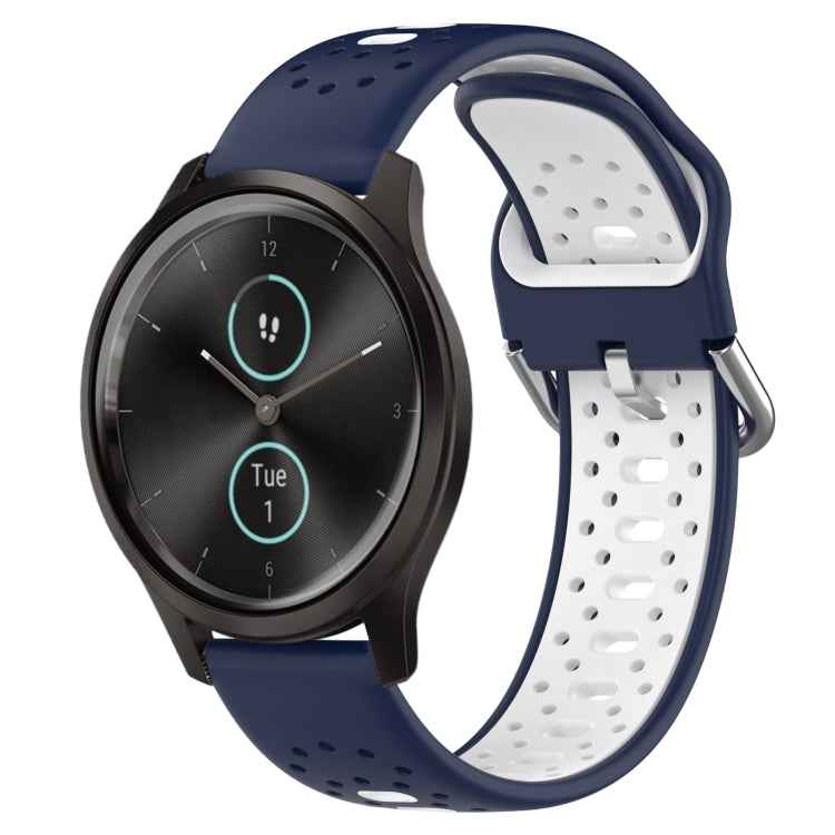 20mm Breathable Two-Color Silicone Watch Band, For Garmin Venu SQ, For Garmin VivoMove Style, For Garmin VivoMove Luxe