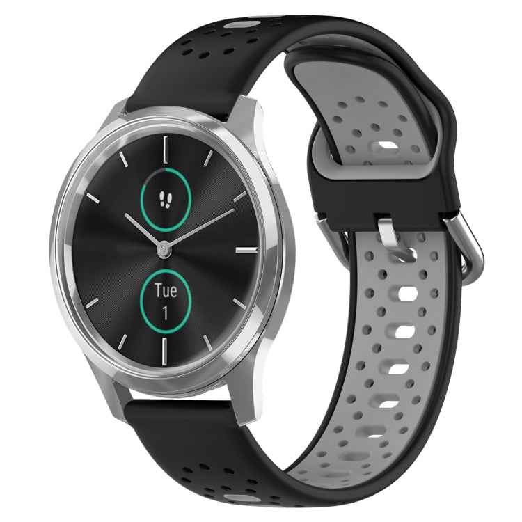 20mm Breathable Two-Color Silicone Watch Band, For Garmin Venu SQ, For Garmin VivoMove Style, For Garmin VivoMove Luxe