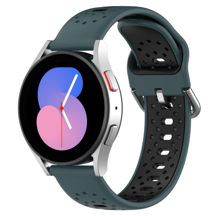 20mm Breathable Two-Color Silicone Watch Band, For Samsung Galaxy Watch 6 Classic 47mm, For Samsung Galaxy Watch 5 44mm, For Samsung Galaxy Watch 5 40mm